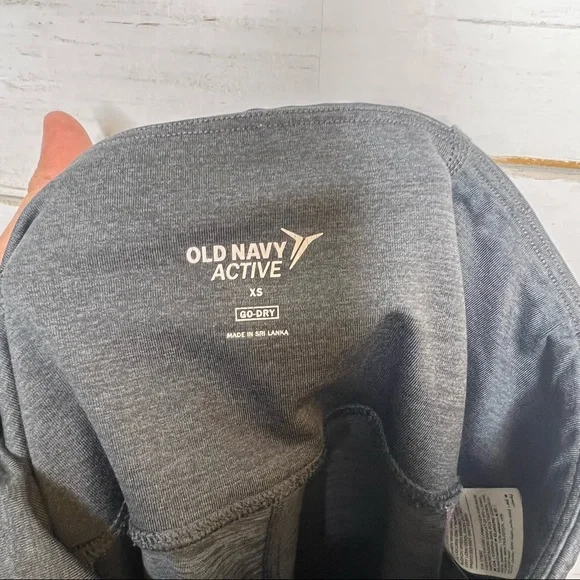 Old Navy Active Leggings Gray Pink Colorblock 7/8 High Waisted XS - Picture 3 of 5